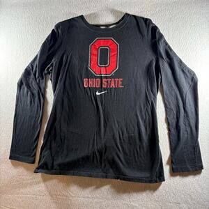 Nike Ohio State Buckeyes Women’s Long Sleeve Shirt XL Slim Fit Black